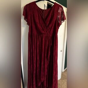 Forever 21 Burgundy Lace Midi Dress